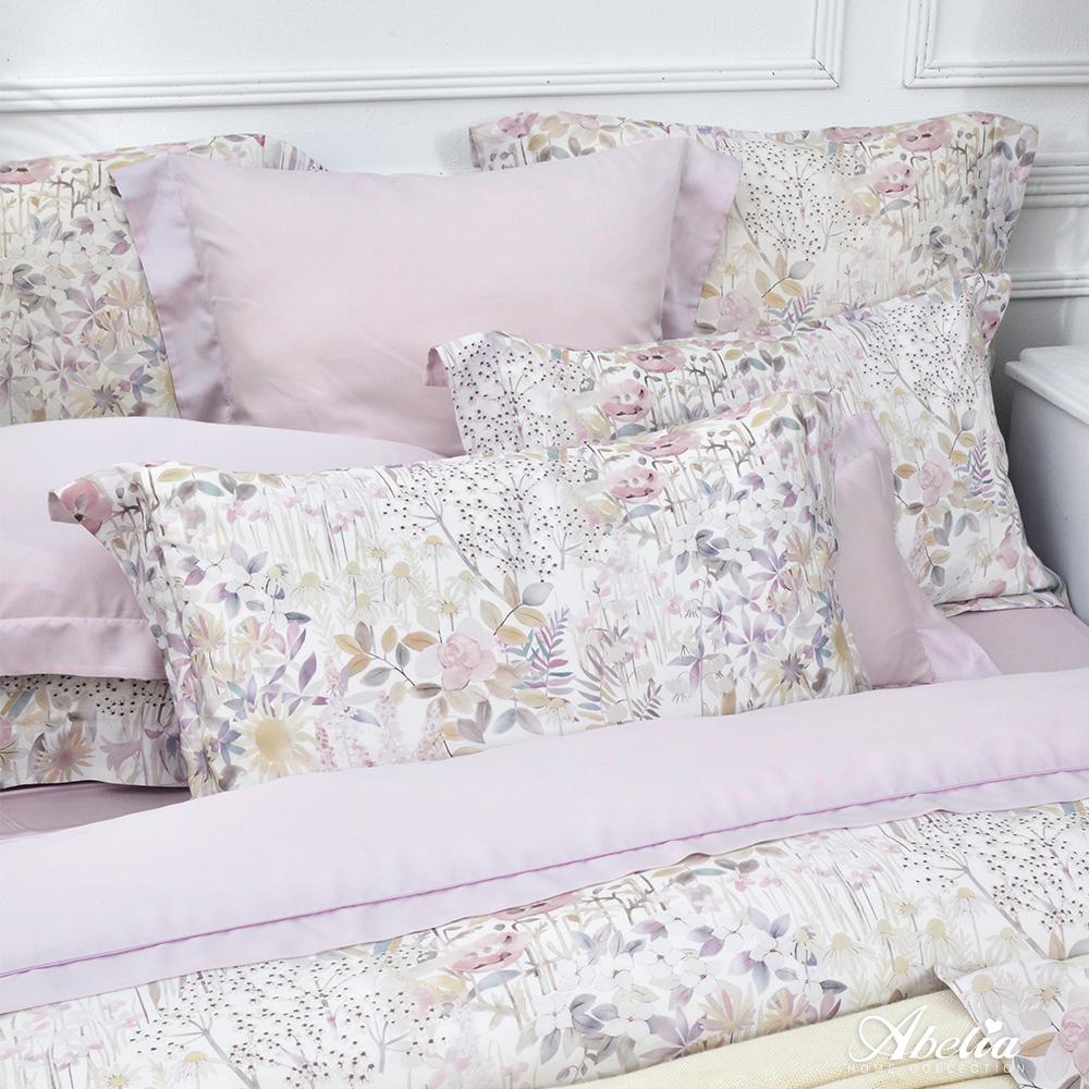 英國Abelia《藕荷香榭》加大天絲木漿纖維四件式兩用被床包組