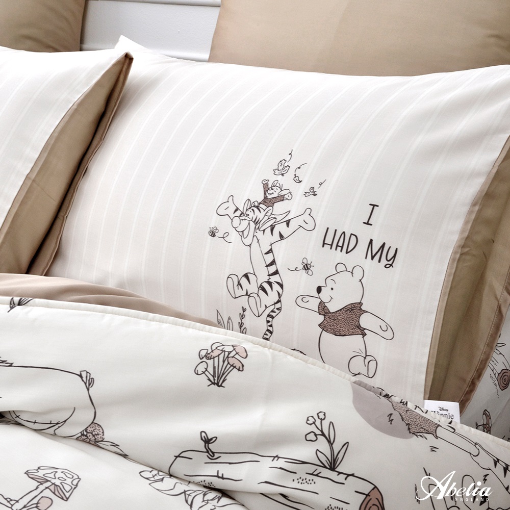英國Abelia X Winnie the Pooh《楓糖維尼》天絲信封枕套--2入