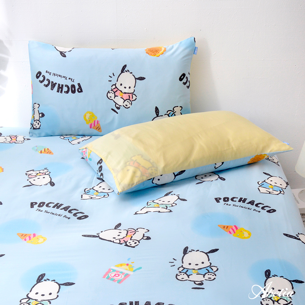 Sanrio-POCHACCO帕恰雪糕 | 雙人天絲床包枕套組