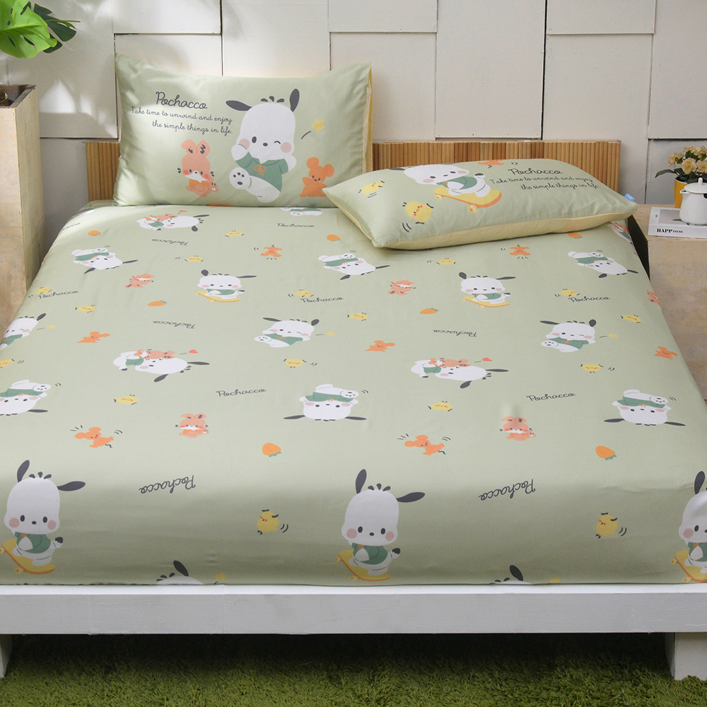 Sanrio-淘氣帕恰狗 | 雙人天絲床包枕套組