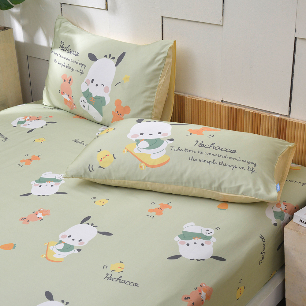 Sanrio-淘氣帕恰狗 | 特大天絲床包枕套組
