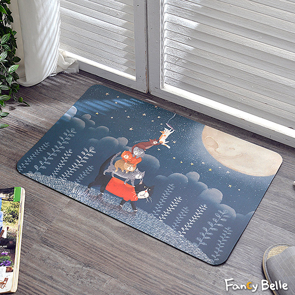 DreamfulCat抓月亮 | 抗菌可水洗軟式珪藻土強效吸水地墊 60*39CM