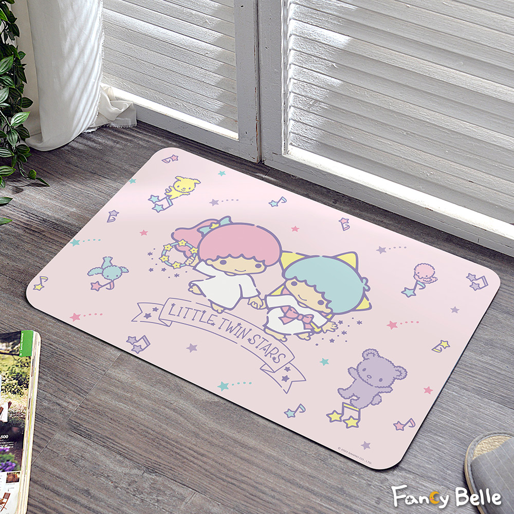 Sanrio-雙星仙子開心音符 | 抗菌可水洗軟式珪藻土強效吸水地墊 60*39CM