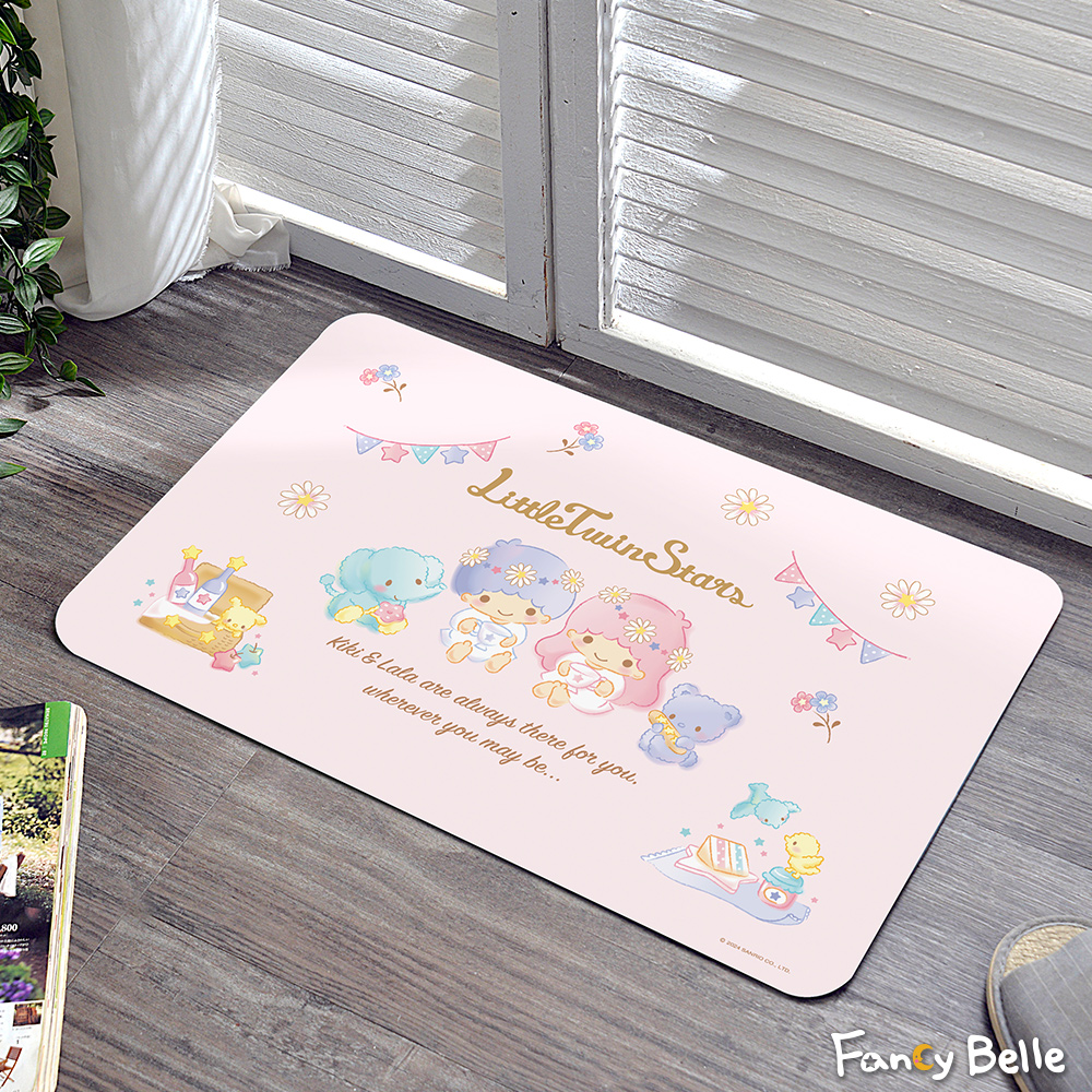 Sanrio-花漾雙星仙子 | 抗菌可水洗軟式珪藻土強效吸水地墊 60*39CM