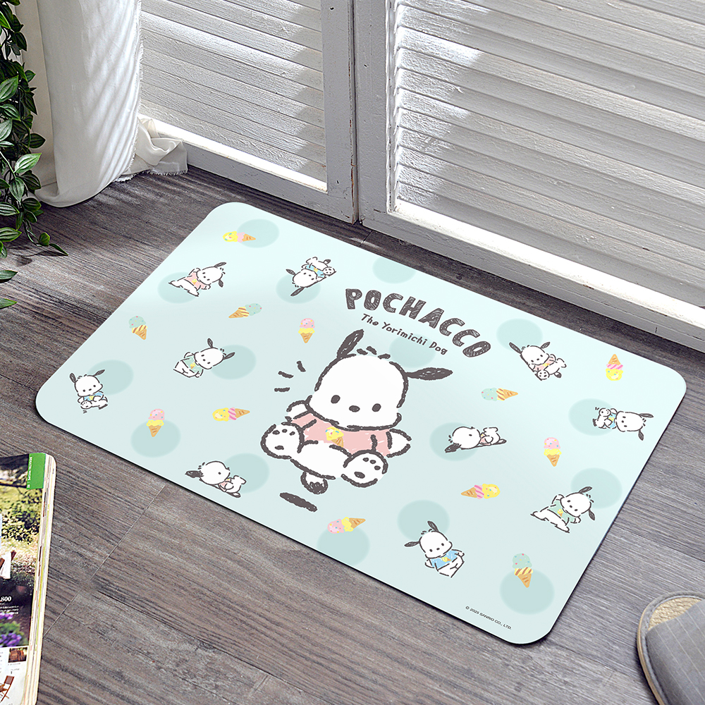 Sanrio-POCHACCO帕恰雪糕 | 抗菌可水洗軟式珪藻土強效吸水地墊 60*39CM