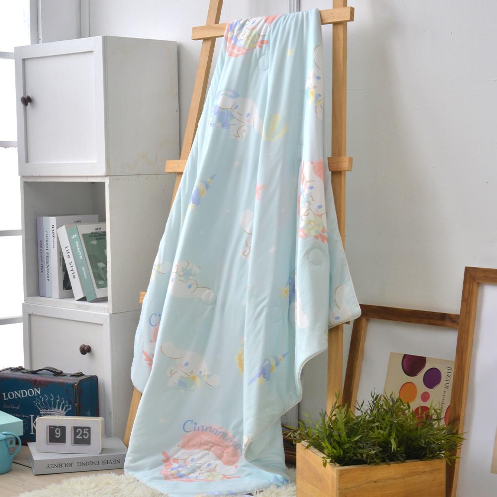 [超值組合]義大利La Belle《Sanrio-大耳狗繽紛海洋》超COOL超涼感兒童蠶絲蛋白抗菌涼被(100*120cm)