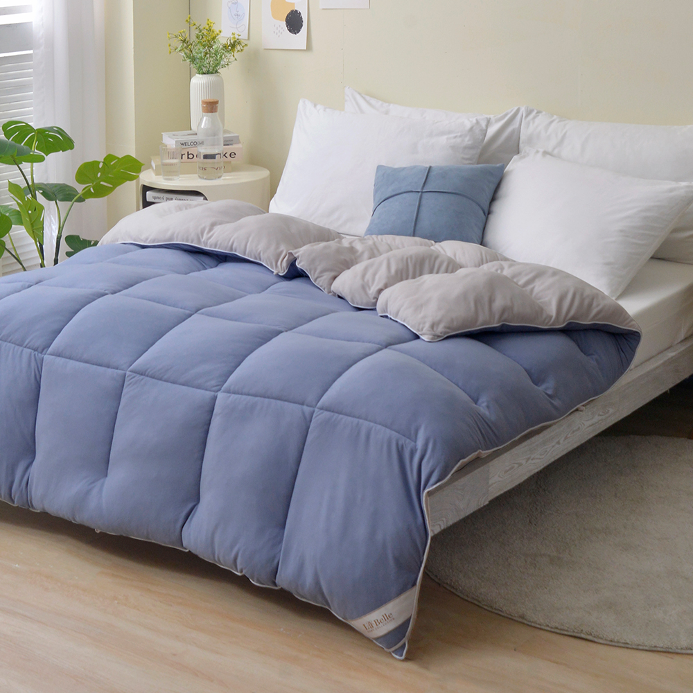 義大利La Belle《韓式雙色抑菌暖膚絨石墨烯發熱可水洗冬被》--雙人