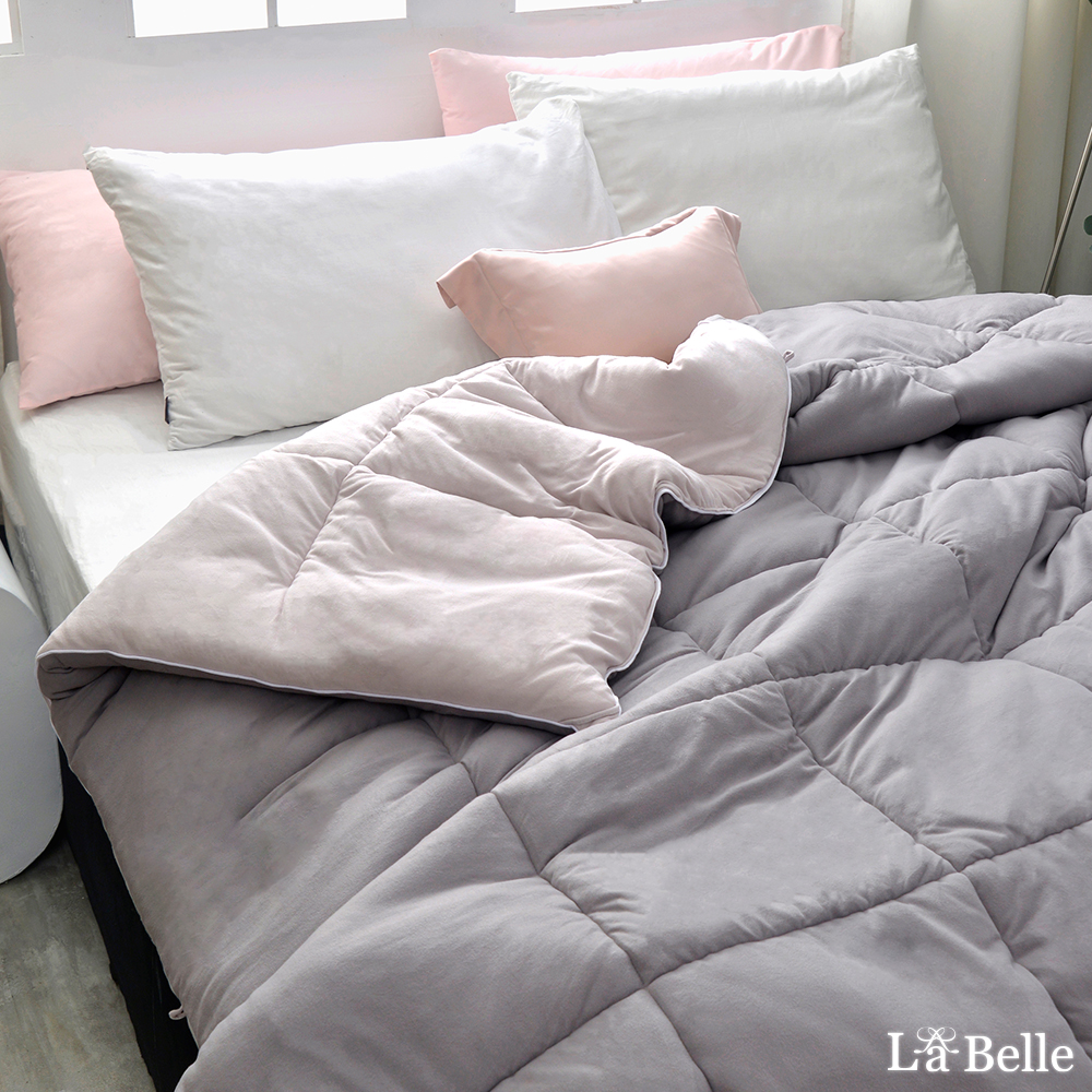 義大利La Belle《韓式雙色抑菌暖膚絨石墨烯發熱可水洗冬被》--雙人