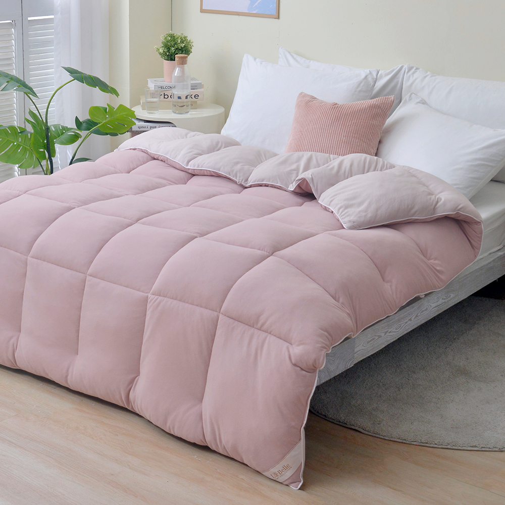 義大利La Belle《韓式雙色抑菌暖膚絨石墨烯發熱可水洗冬被》--雙人