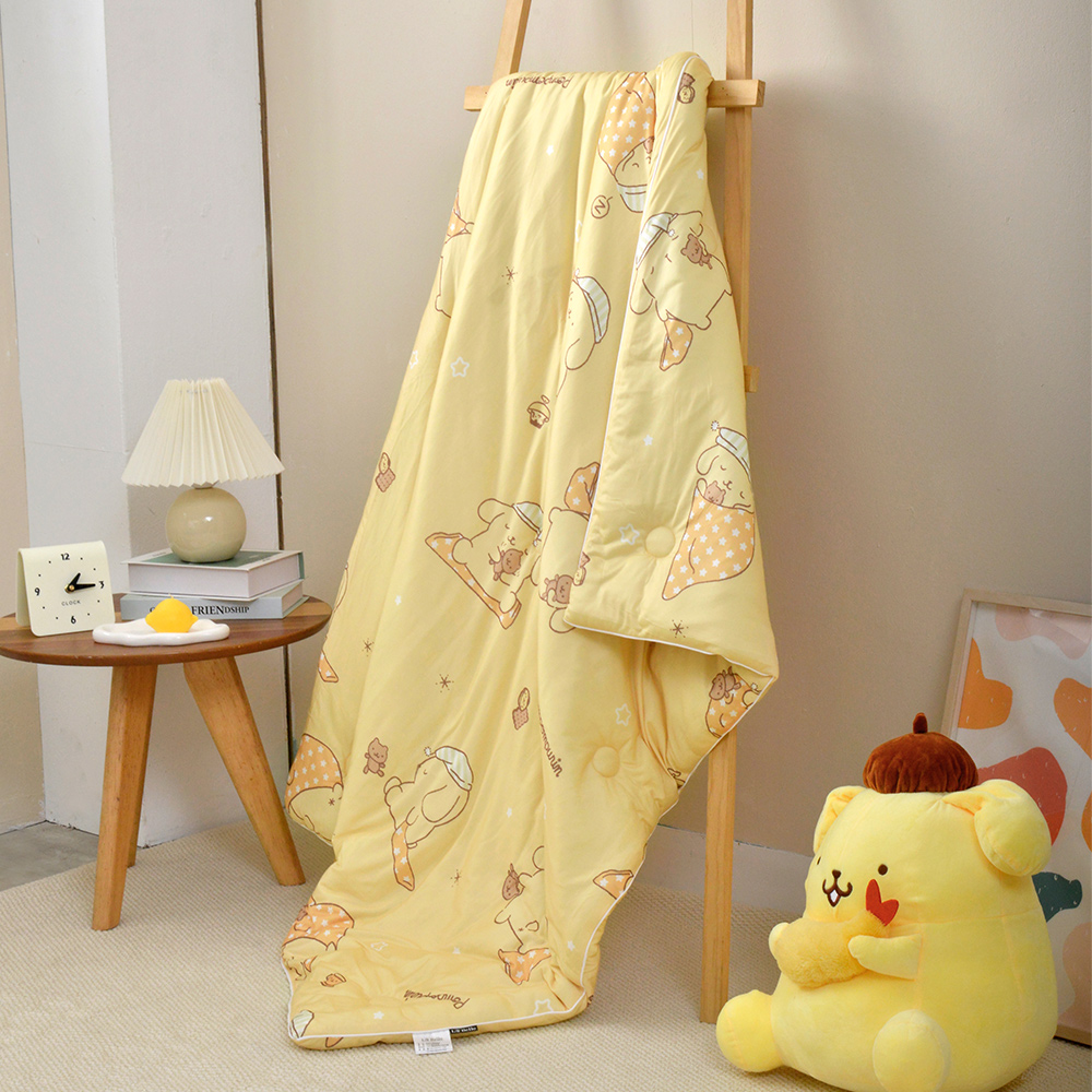 義大利La Belle《Sanrio-布丁狗唔唔睏zZ》海島針織兒童防蟎抗菌暖暖被105*135CM