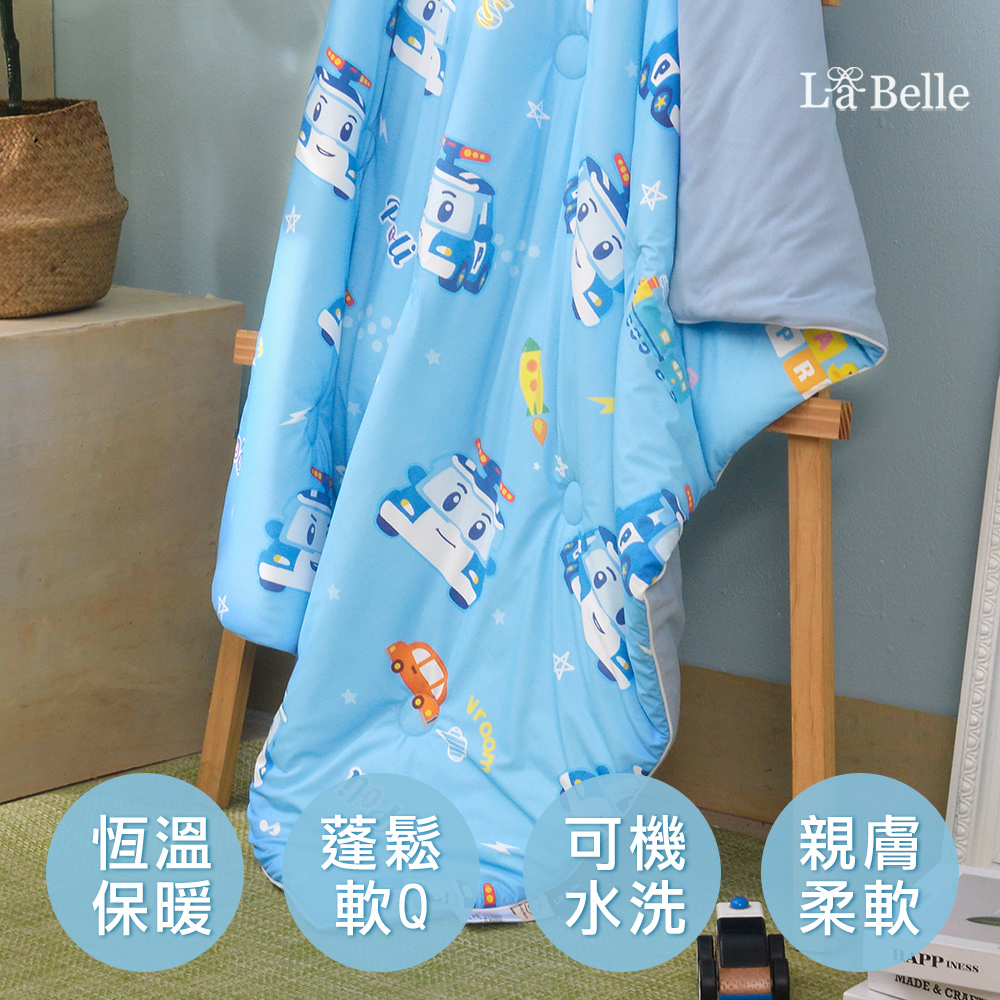 [超值組合] POLI-勇敢波力 | 益生菌蠶絲蛋白365天兒童懶懶被--100*120cm+舒柔水洗枕