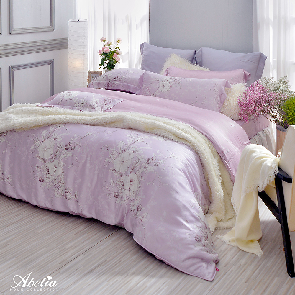 英國Abelia《粉紅夢境》雙人天絲木漿四件式兩用被床包組