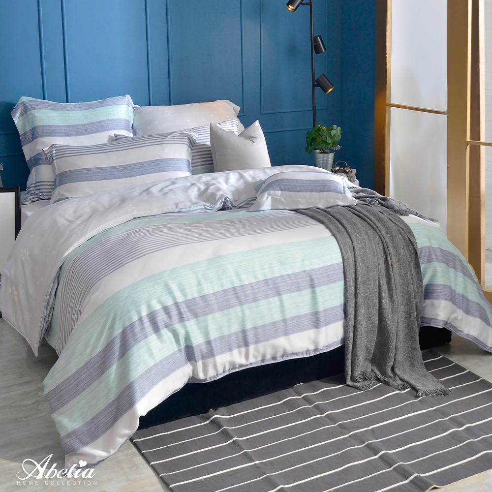 英國Abelia《居家生活》雙人天絲木漿四件式防蹣抗菌吸濕排汗兩用被床包組