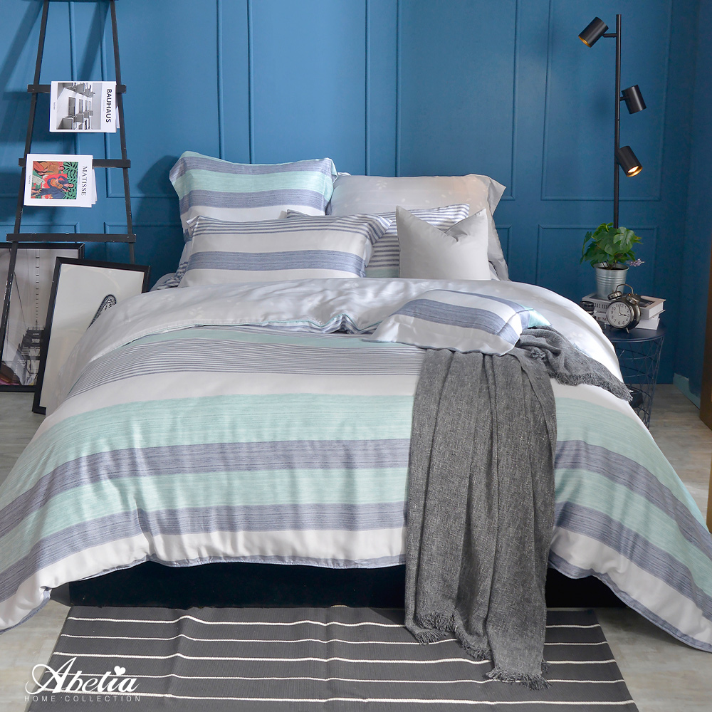 英國Abelia《居家生活》雙人天絲木漿四件式防蹣抗菌吸濕排汗兩用被床包組