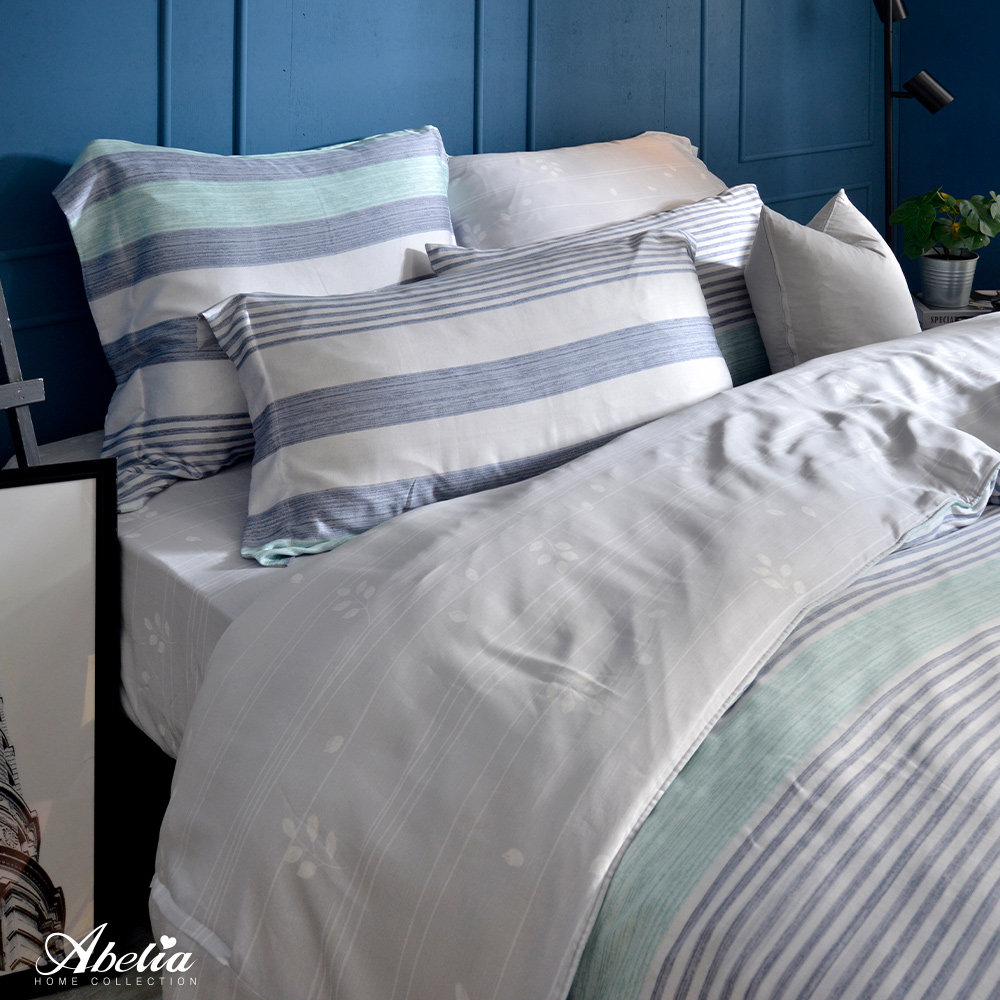 英國Abelia《居家生活》雙人天絲木漿四件式防蹣抗菌吸濕排汗兩用被床包組
