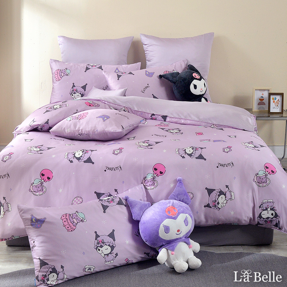 英國Abelia《Sanrio-酷洛米睡衣派對》單人天絲防蹣抗菌吸濕排汗兩用鋪棉被套