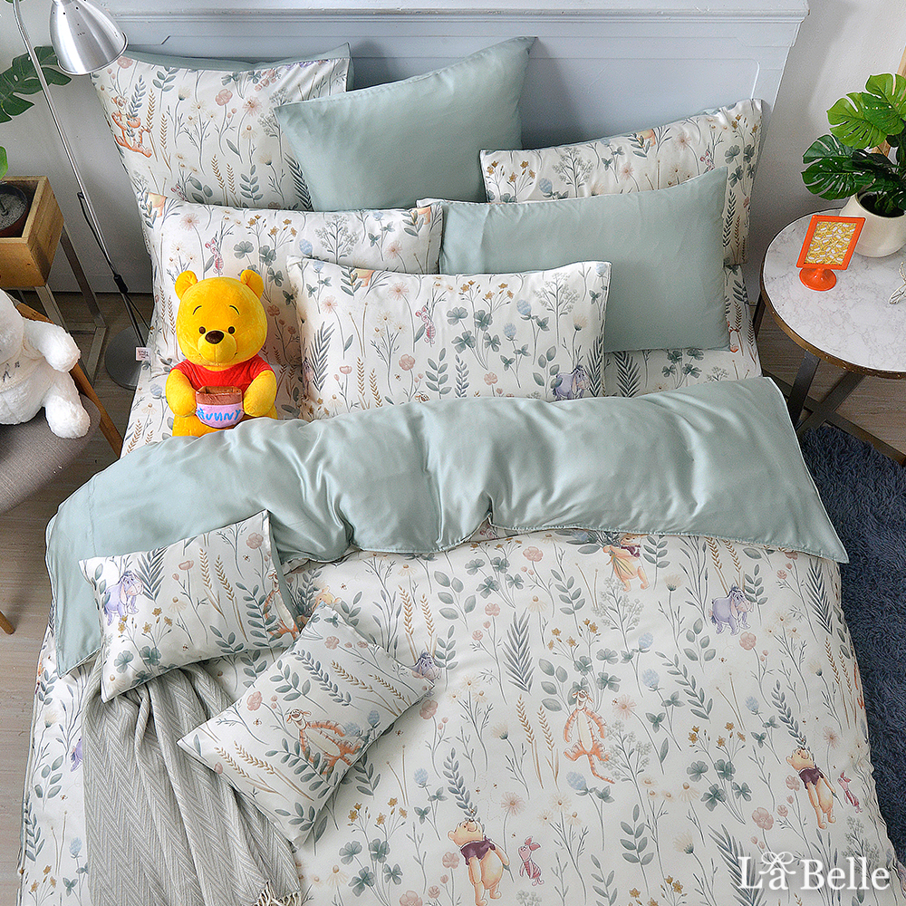 英國Abelia X Winnie the Pooh《小熊維尼花園》雙人天絲防蹣抗菌吸濕排汗兩用鋪棉被套