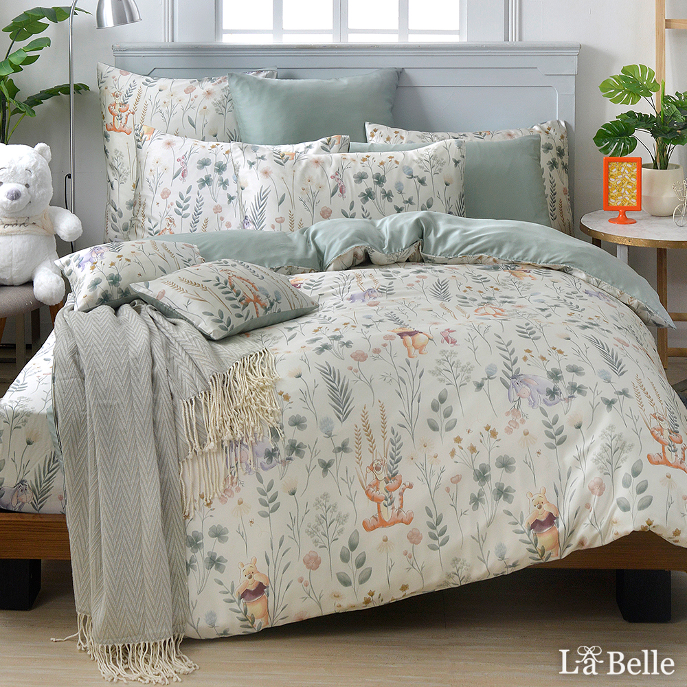 英國Abelia X Winnie the Pooh《小熊維尼花園》雙人天絲防蹣抗菌吸濕排汗兩用鋪棉被套