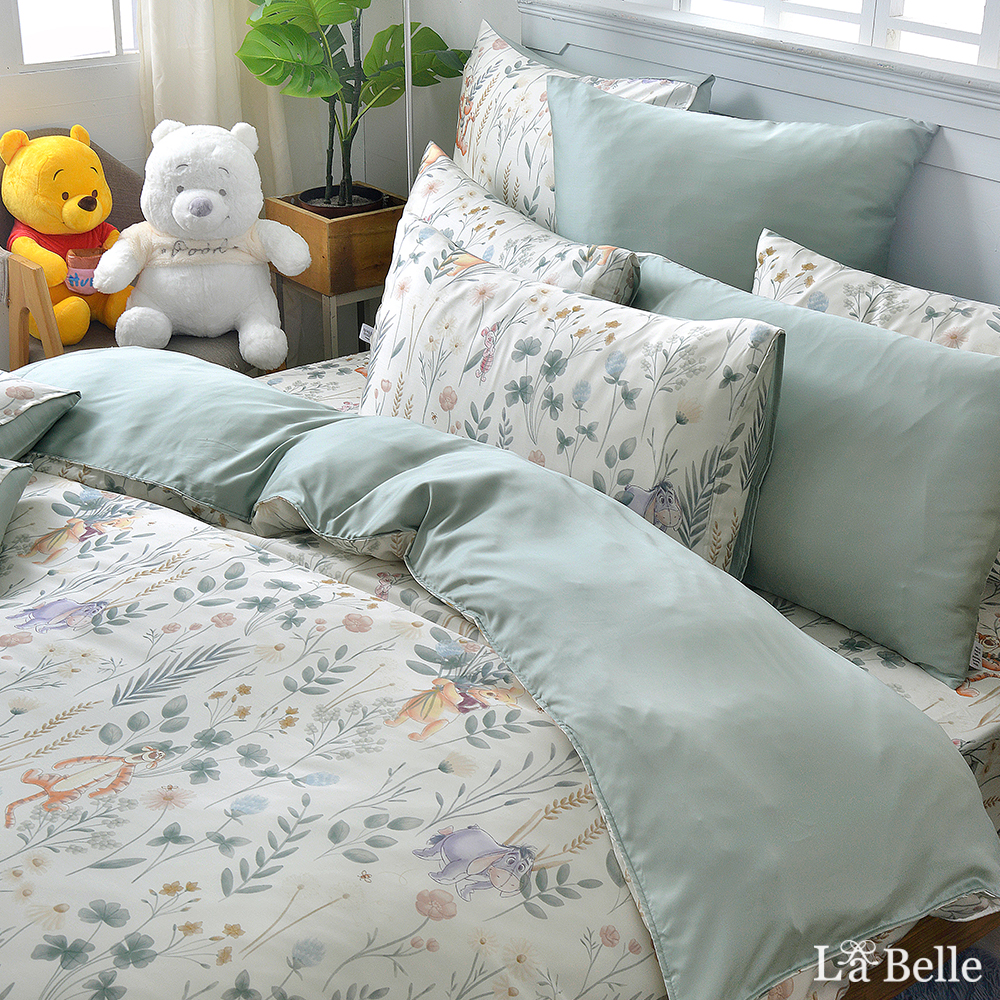 英國Abelia X Winnie the Pooh《小熊維尼花園》雙人天絲防蹣抗菌吸濕排汗兩用鋪棉被套