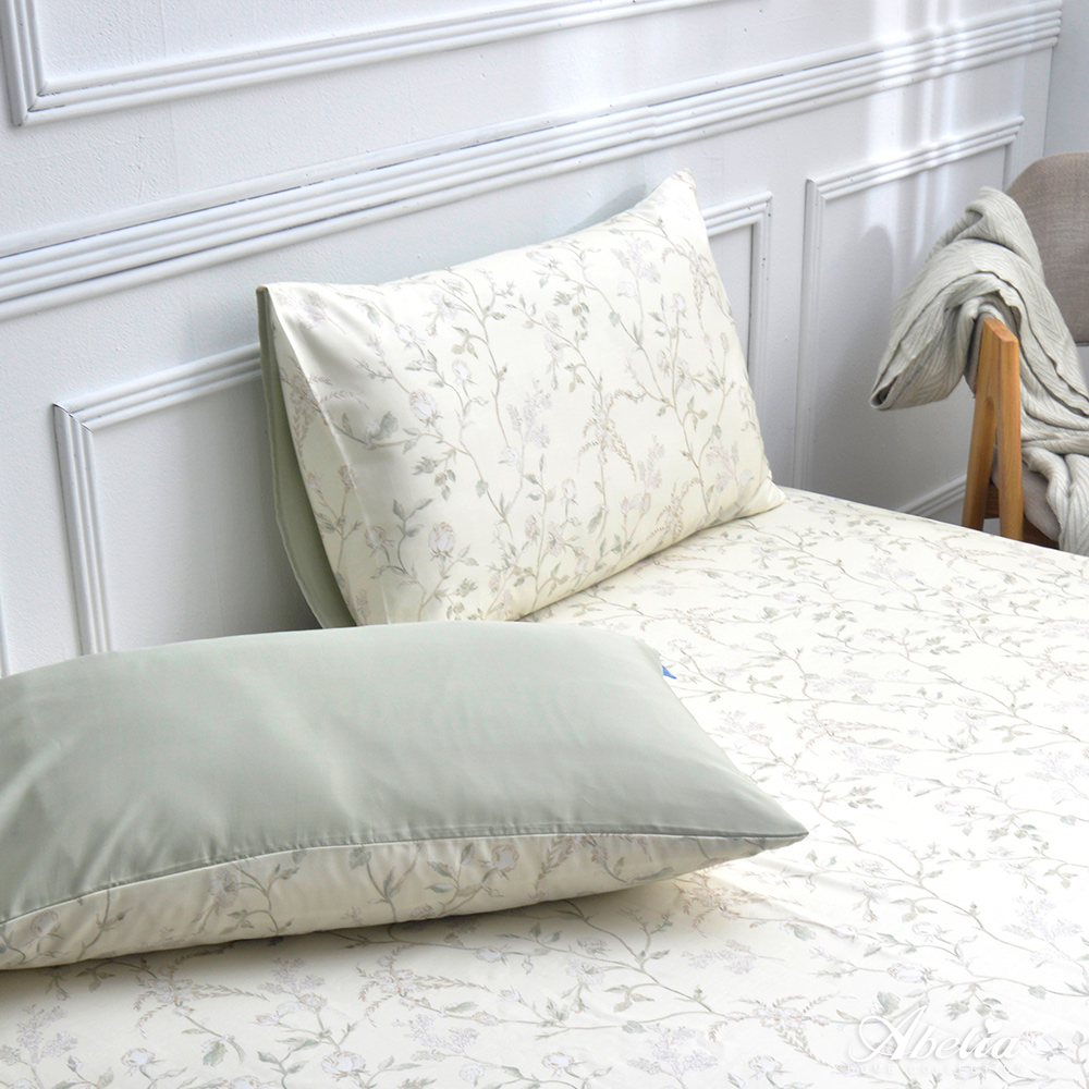英國Abelia《花姿玉立》雙人天絲木漿纖維床包枕套組
