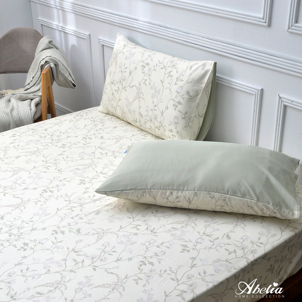 英國Abelia《花姿玉立》雙人天絲木漿纖維床包枕套組