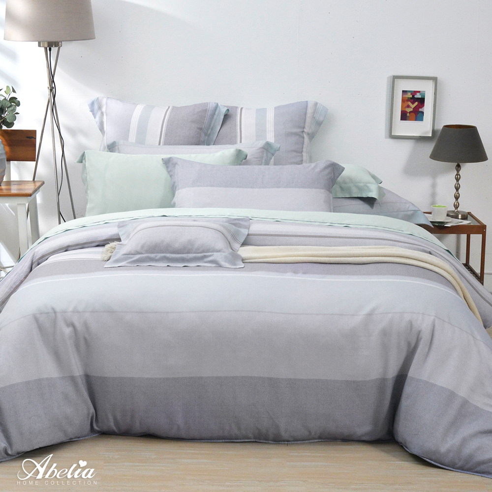 英國Abelia《清雅如墨》雙人天絲木漿纖維四件式兩用被床包組
