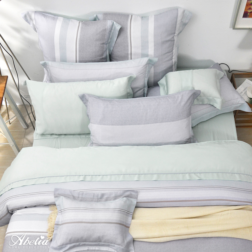 英國Abelia《清雅如墨》特大天絲木漿纖維四件式兩用被床包組(D被K包)