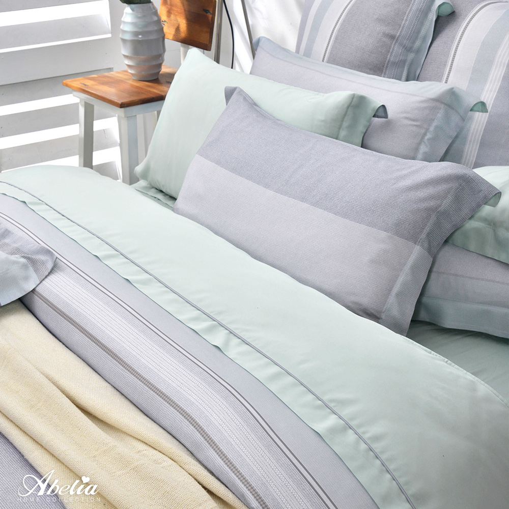 英國Abelia《清雅如墨》特大天絲木漿纖維四件式兩用被床包組
