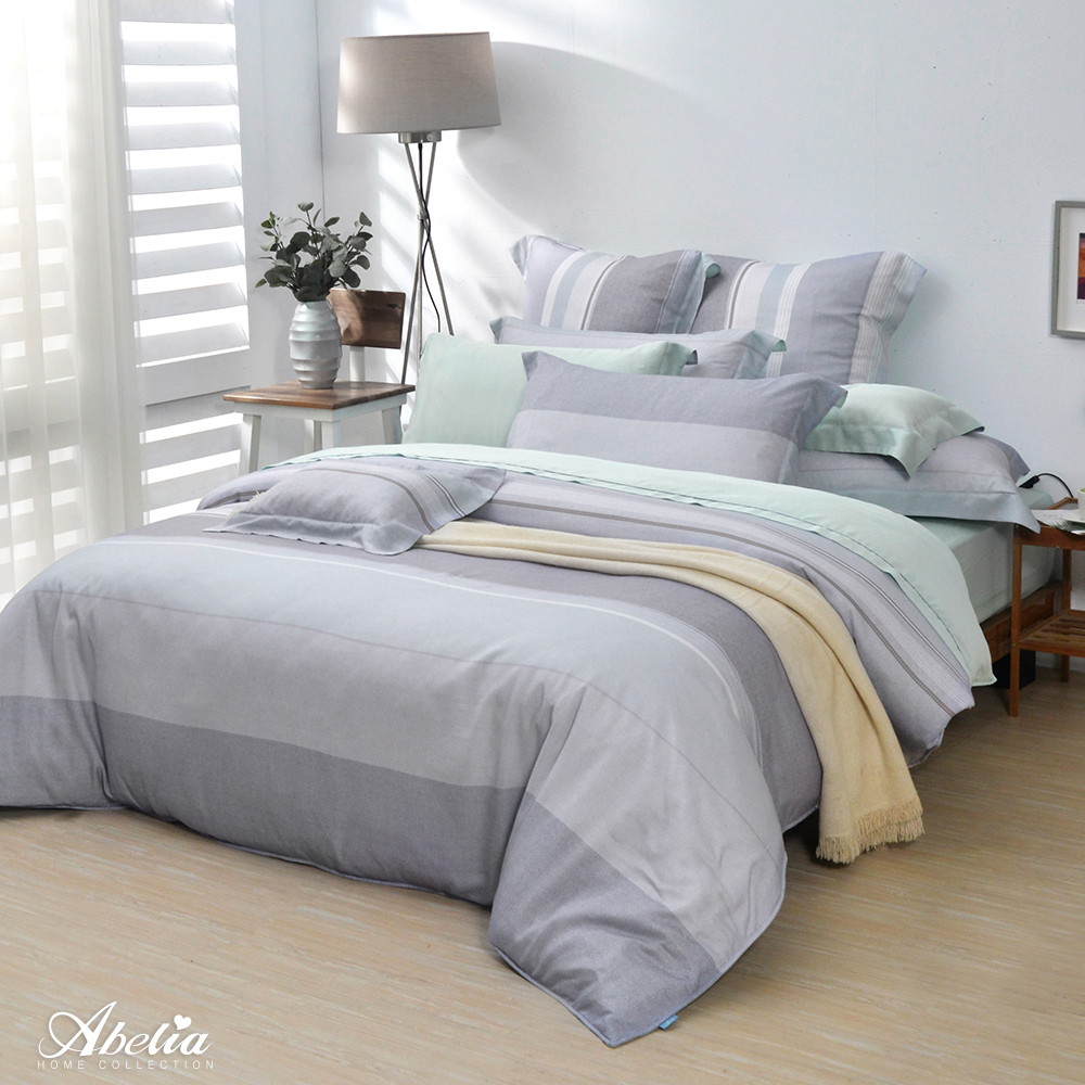 英國Abelia《清雅如墨》單人天絲木漿纖維四件式兩用被床包組(S包D被)
