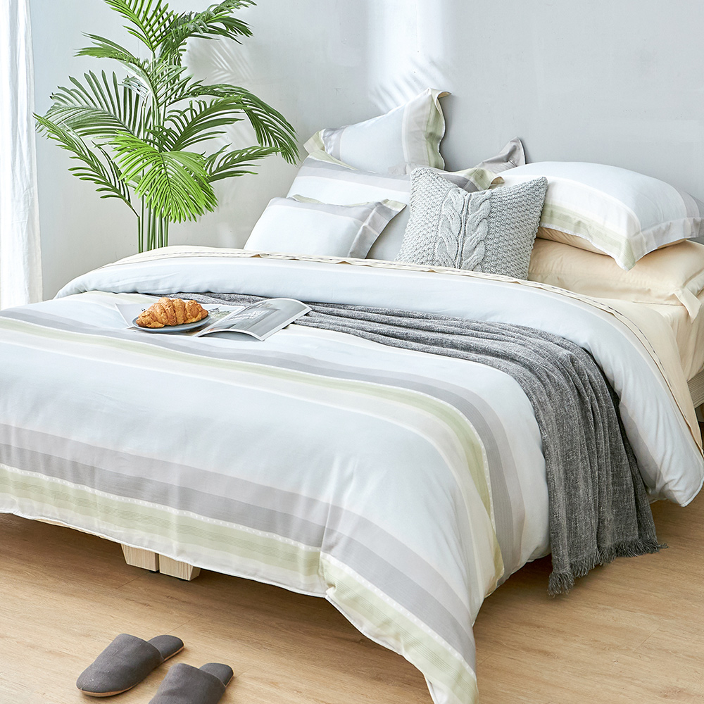 英國Abelia《斯柏格》雙人天絲木漿纖維四件式兩用被床包組