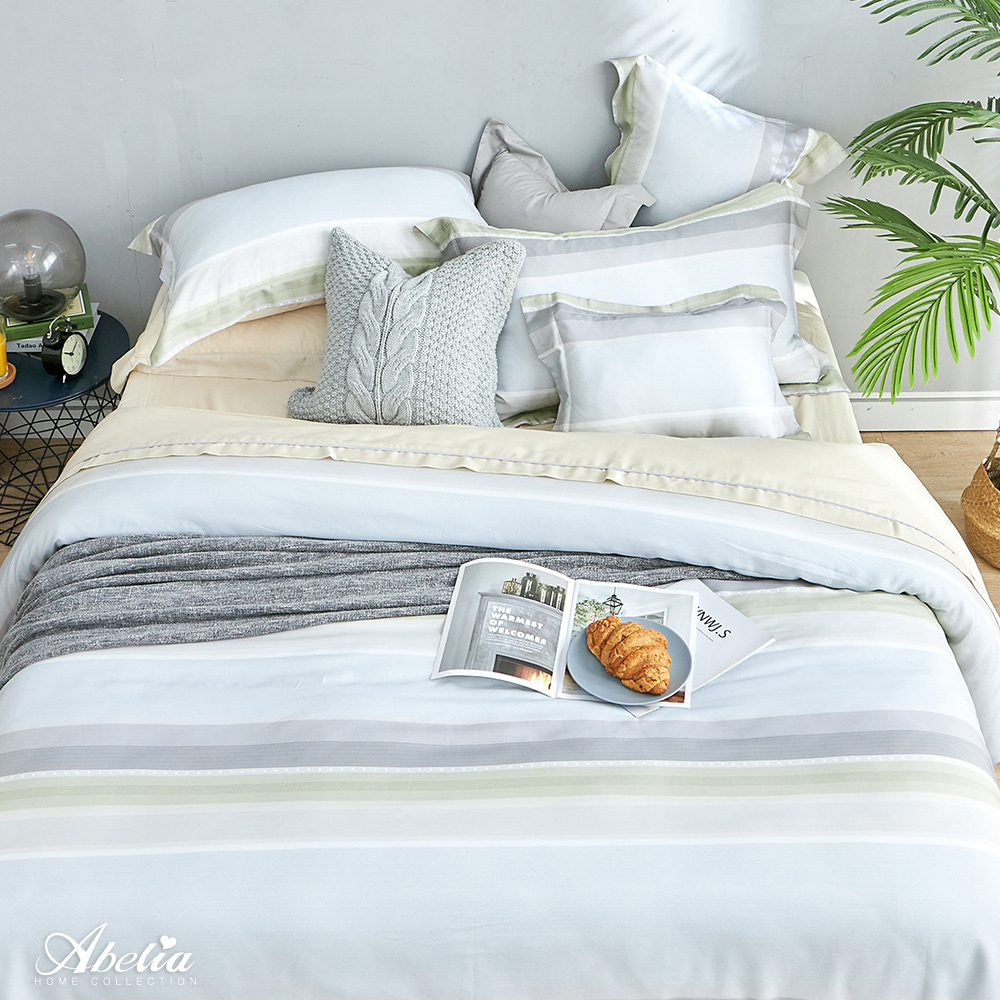 英國Abelia《斯柏格》雙人天絲木漿纖維四件式兩用被床包組