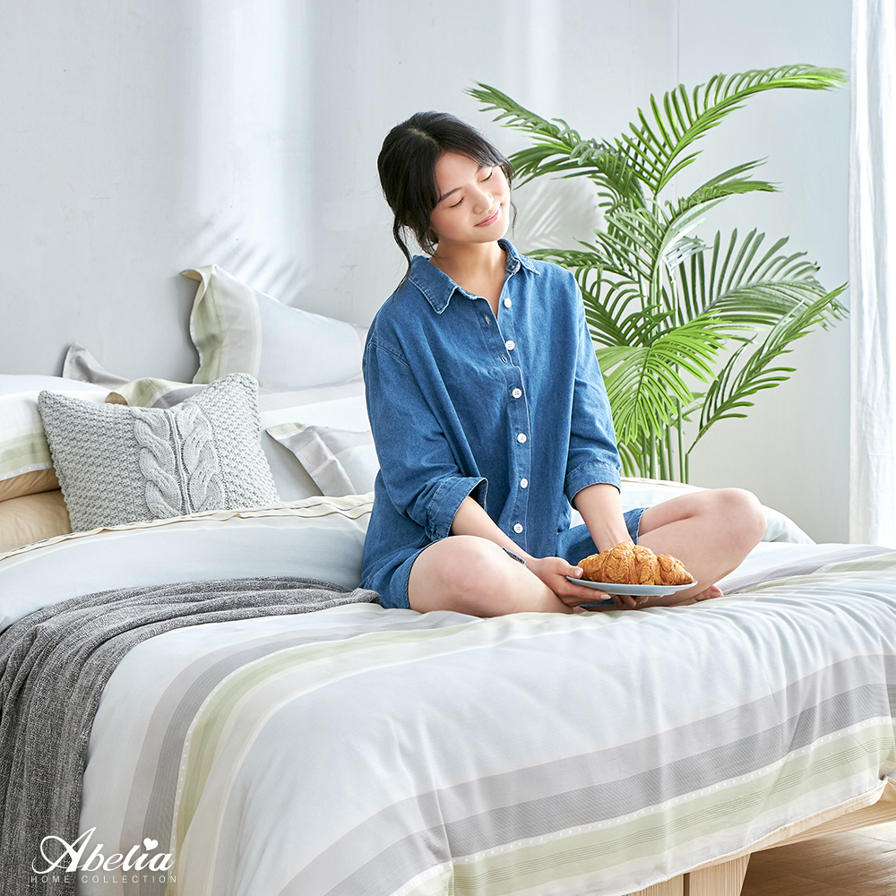 英國Abelia《斯柏格》天絲木漿纖維四件式兩用被床包組(S包D被)