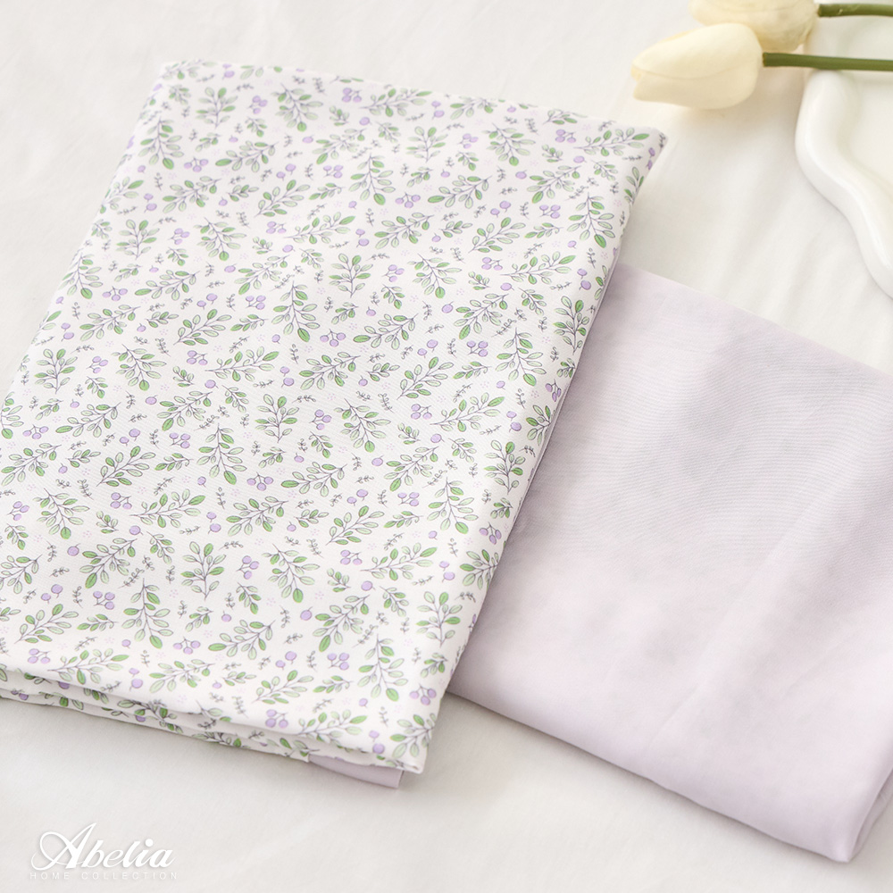 (網路獨家)英國Abelia《紫紫戀花》單人天絲木漿纖維拼接四件式兩用被床包組(S包D被)