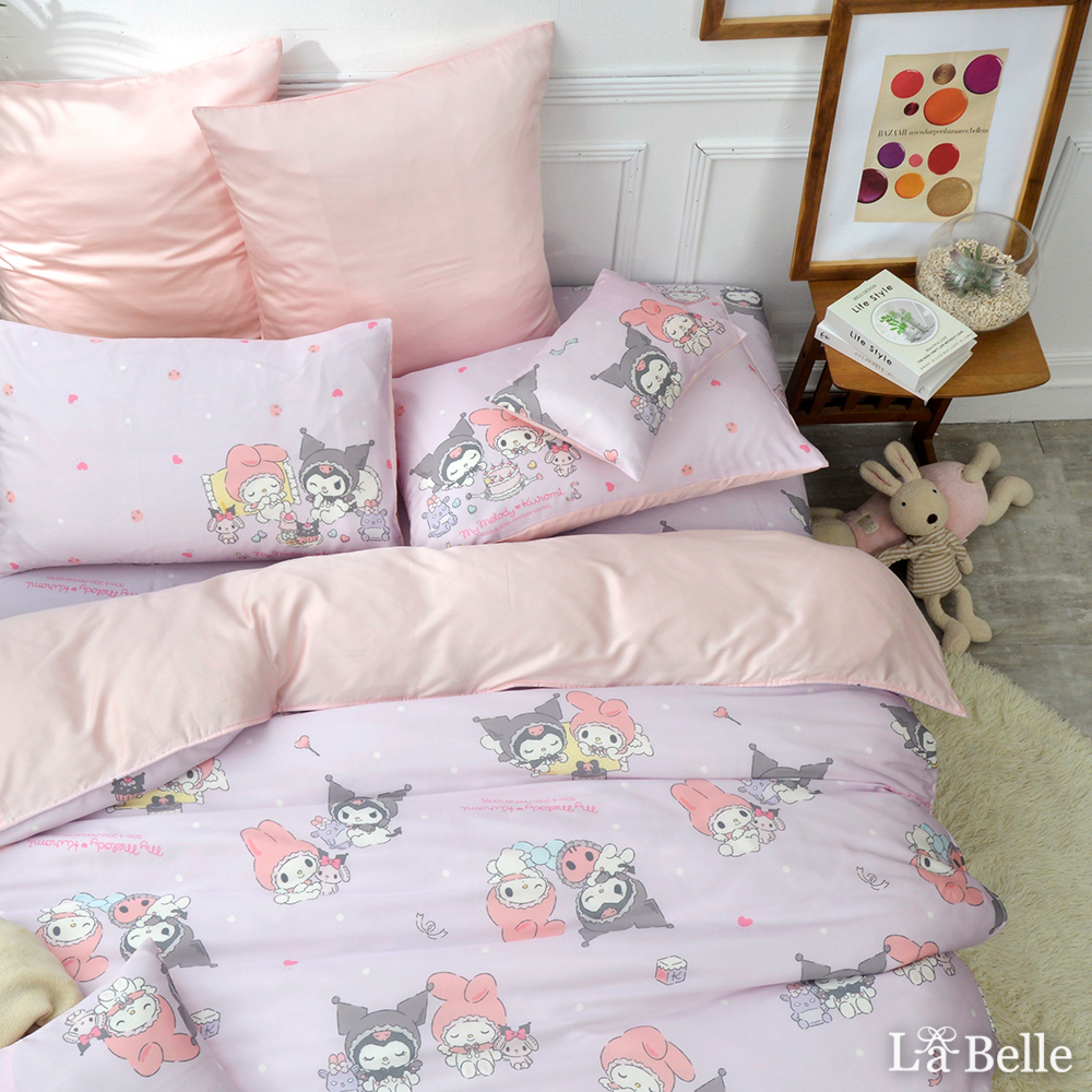 英國Abelia《Sanrio-My Melody & KUROMI白粉天使》加大天絲床包枕套組