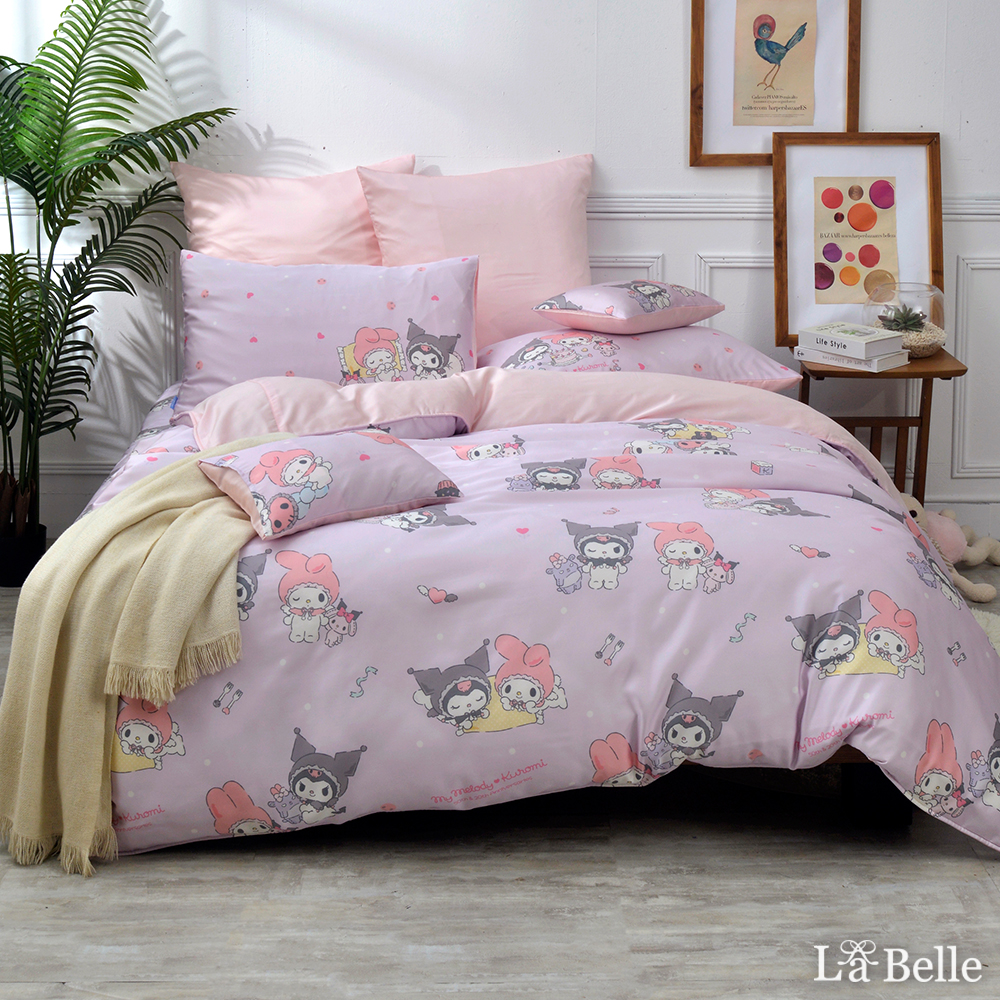 英國Abelia《Sanrio-My Melody & KUROMI白粉天使》天絲信封枕套--2入