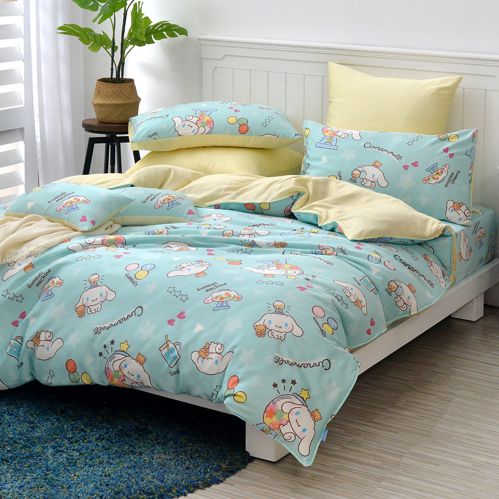 英國Abelia《Sanrio-扭扭蛋喜拿》雙人天絲防蹣抗菌吸濕排汗兩用被