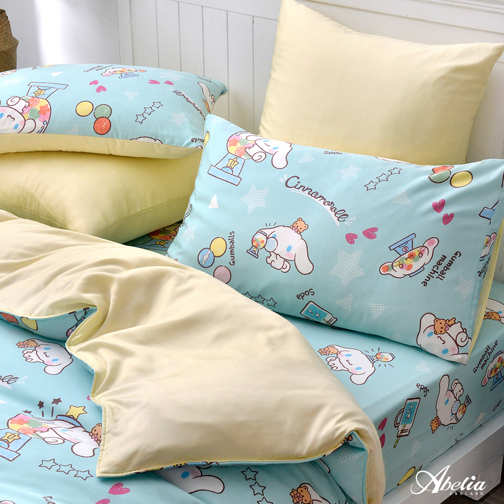 英國Abelia《Sanrio-扭扭蛋喜拿》加大天絲床包枕套組