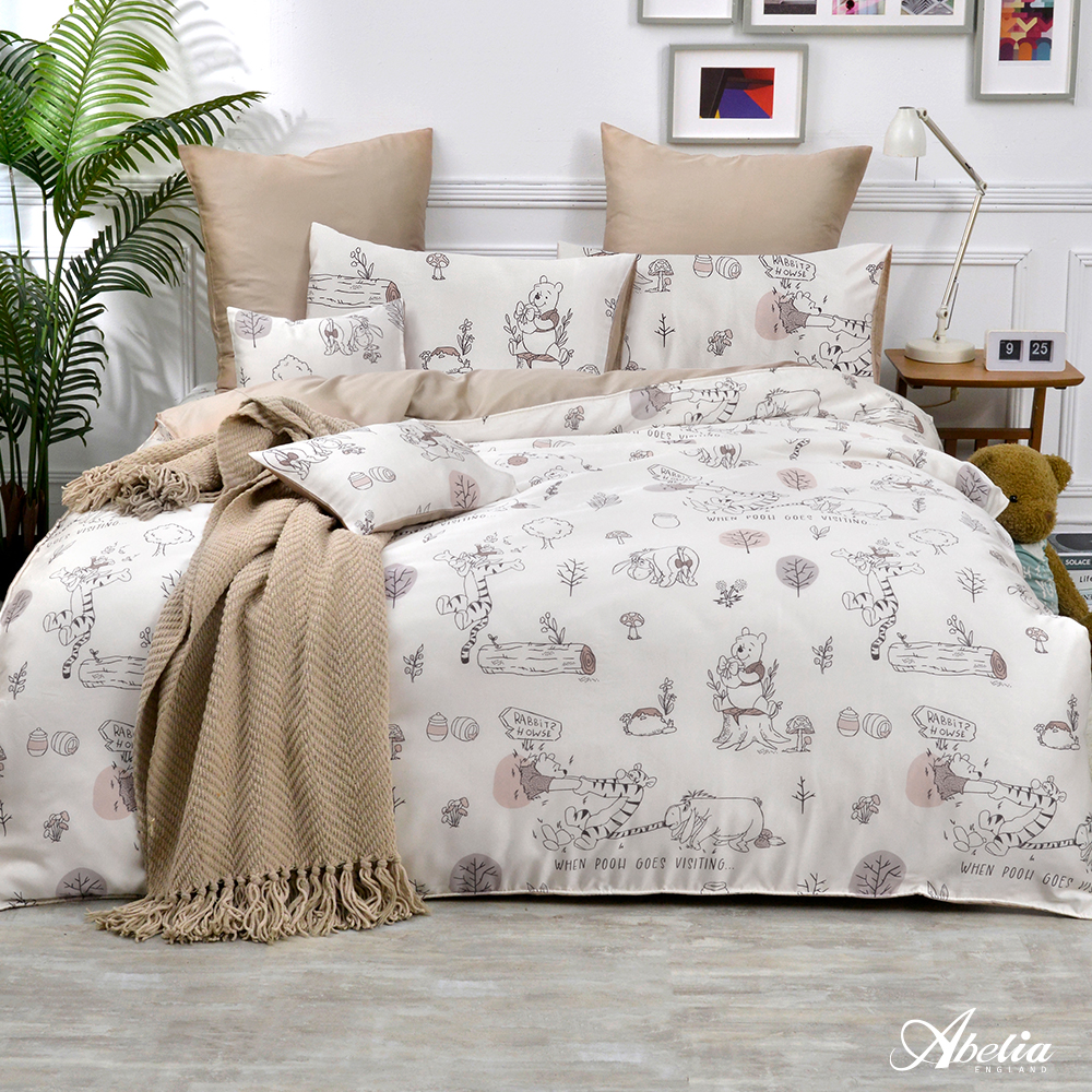 英國Abelia  Winnie the Pooh《楓糖維尼》雙人天絲防蹣抗菌吸濕排汗兩用被