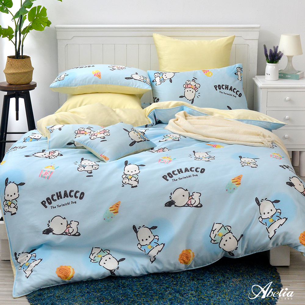 英國Abelia《Sanrio-POCHACCO帕恰雪糕》單人天絲防蹣抗菌吸濕排汗兩用被