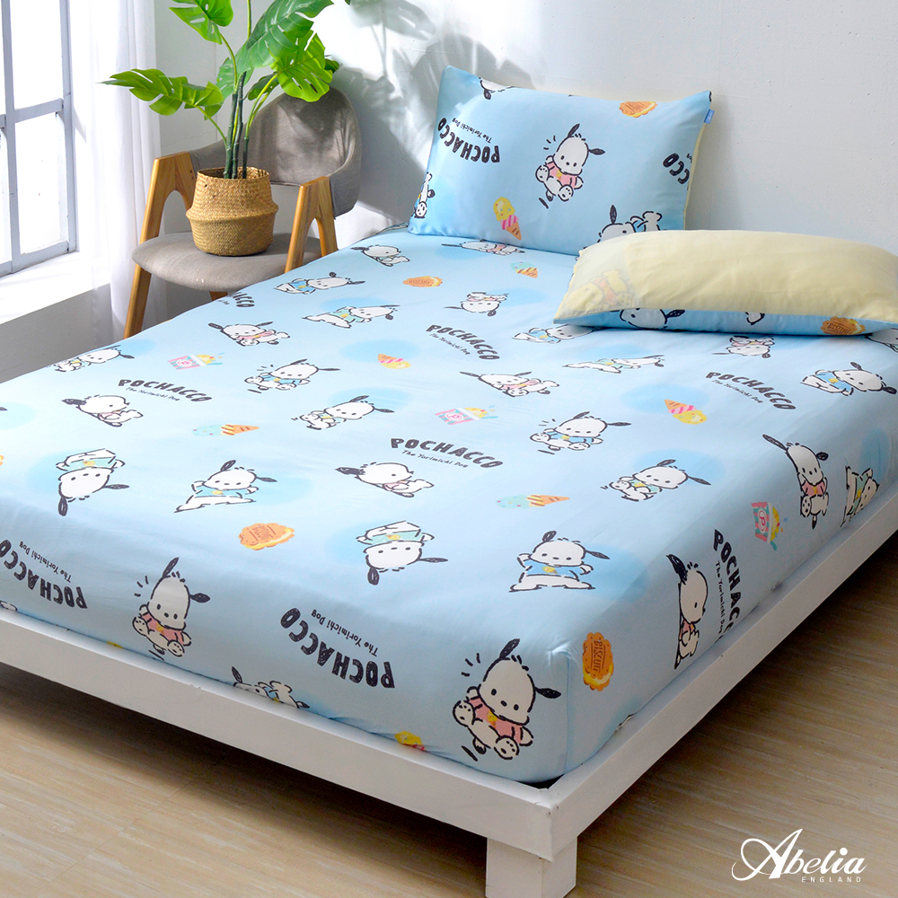 英國Abelia《Sanrio-POCHACCO帕恰雪糕》單人天絲床包枕套組