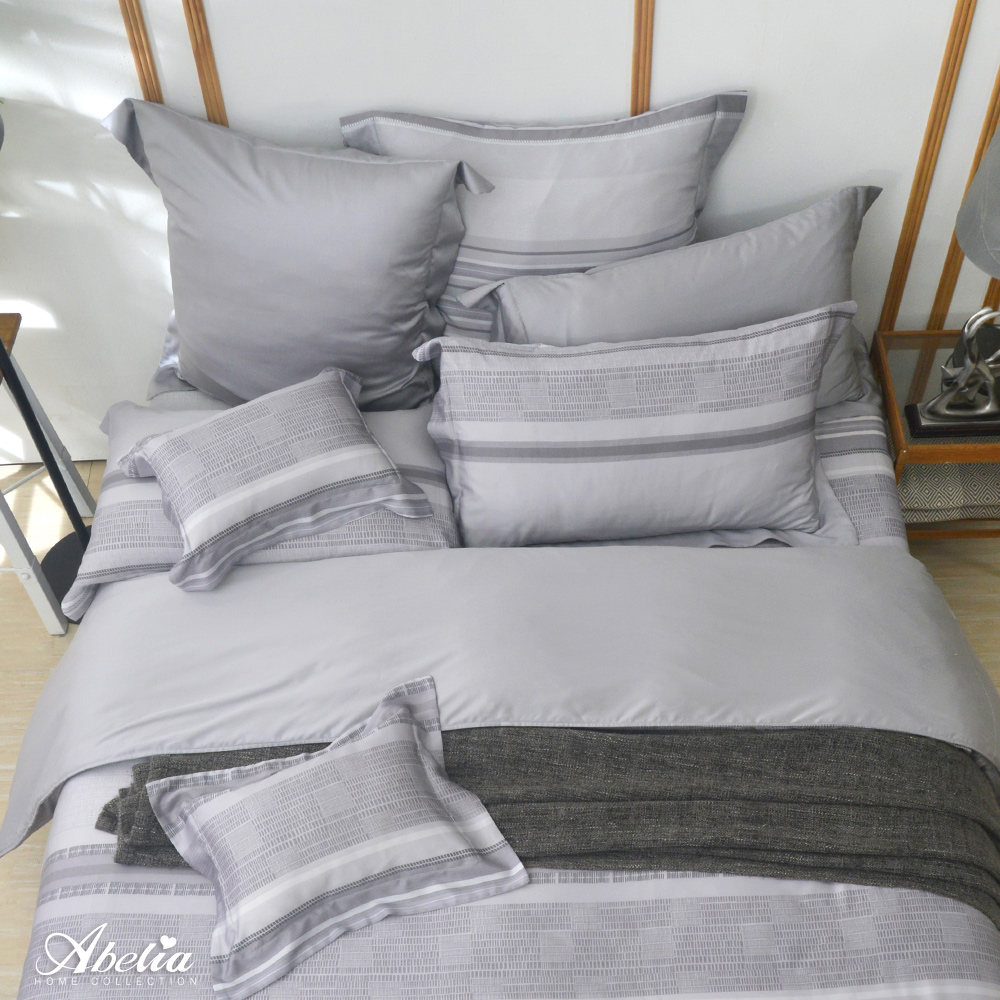 英國Abelia《慕夏之風》加大天絲四件式防蹣抗菌吸濕排汗兩用被床包組