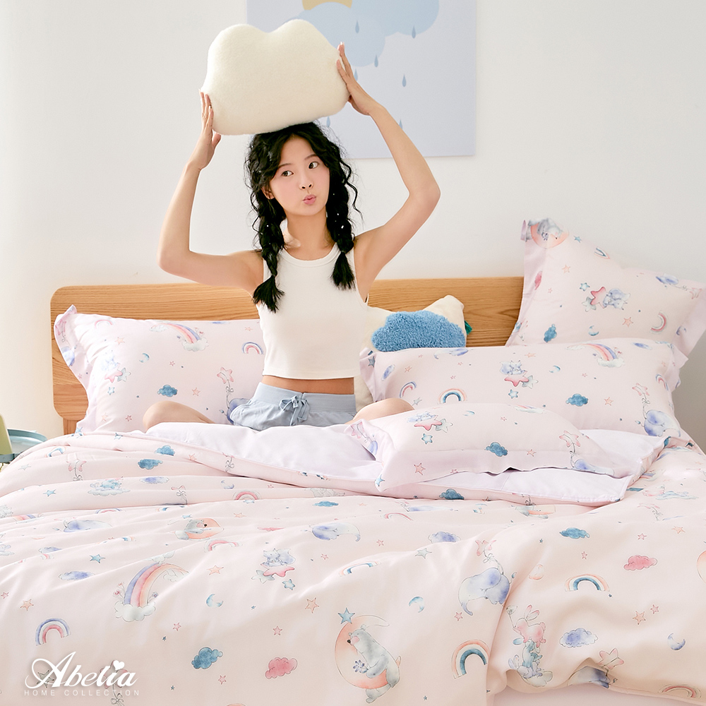 英國Abelia《星月彩虹》雙人天絲木漿纖維四件式兩用被床包組