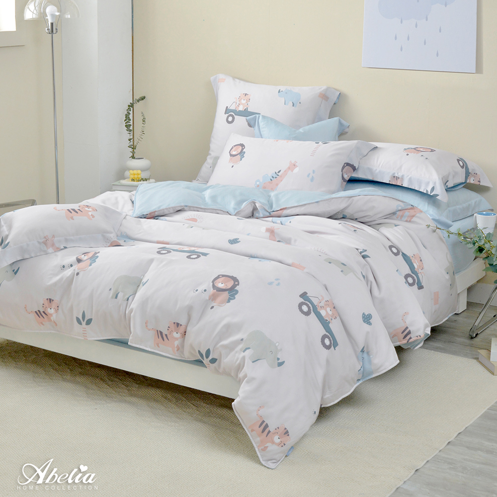 英國Abelia《草原派對》雙人天絲木漿纖維四件式兩用被床包組