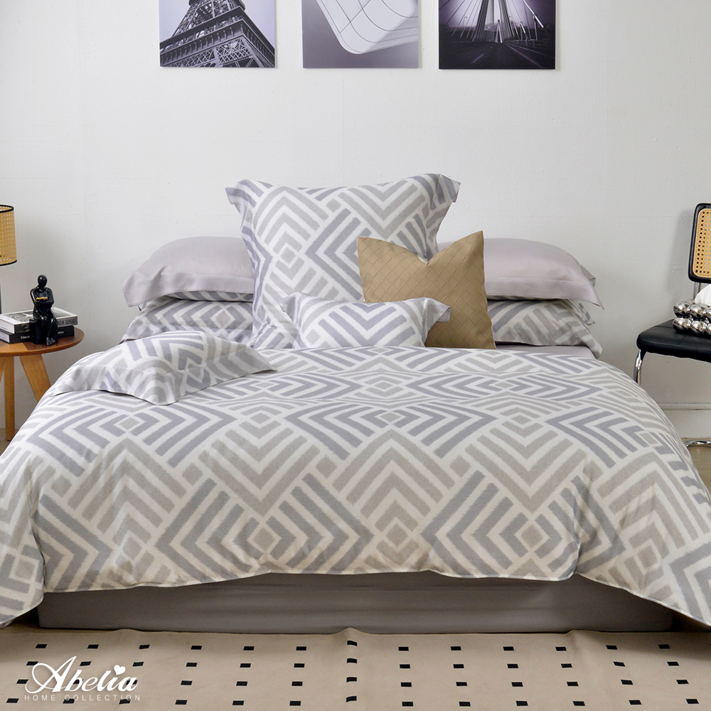 英國Abelia《牧海盼舟》特大天絲木漿纖維四件式兩用被床包組