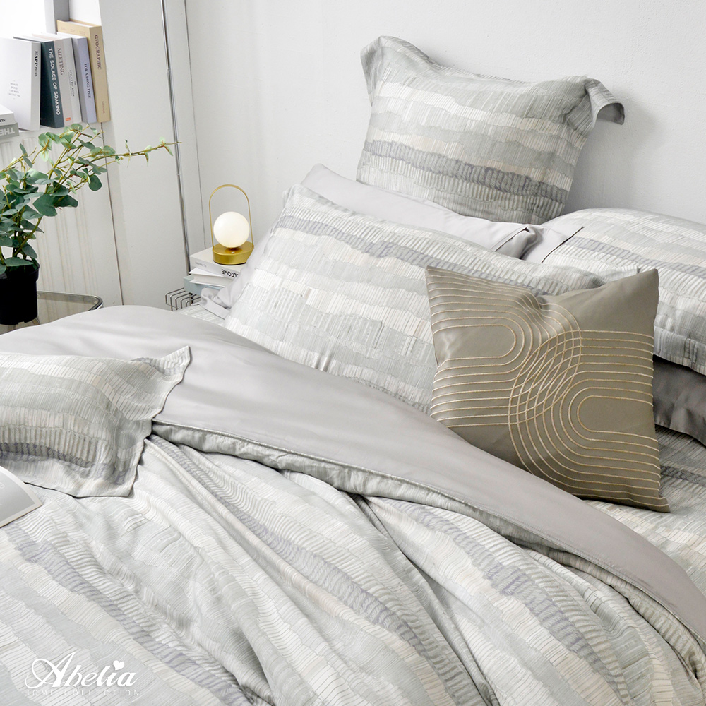 英國Abelia《玄岩之島》加大天絲四件式防蹣抗菌吸濕排汗兩用被床包組