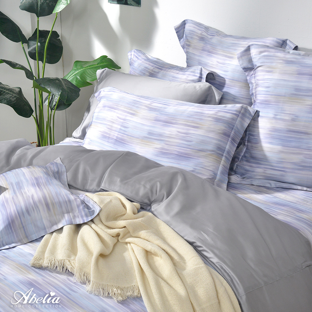 英國Abelia《行雲琉光》特大天絲四件式防蹣抗菌吸濕排汗兩用被床包組