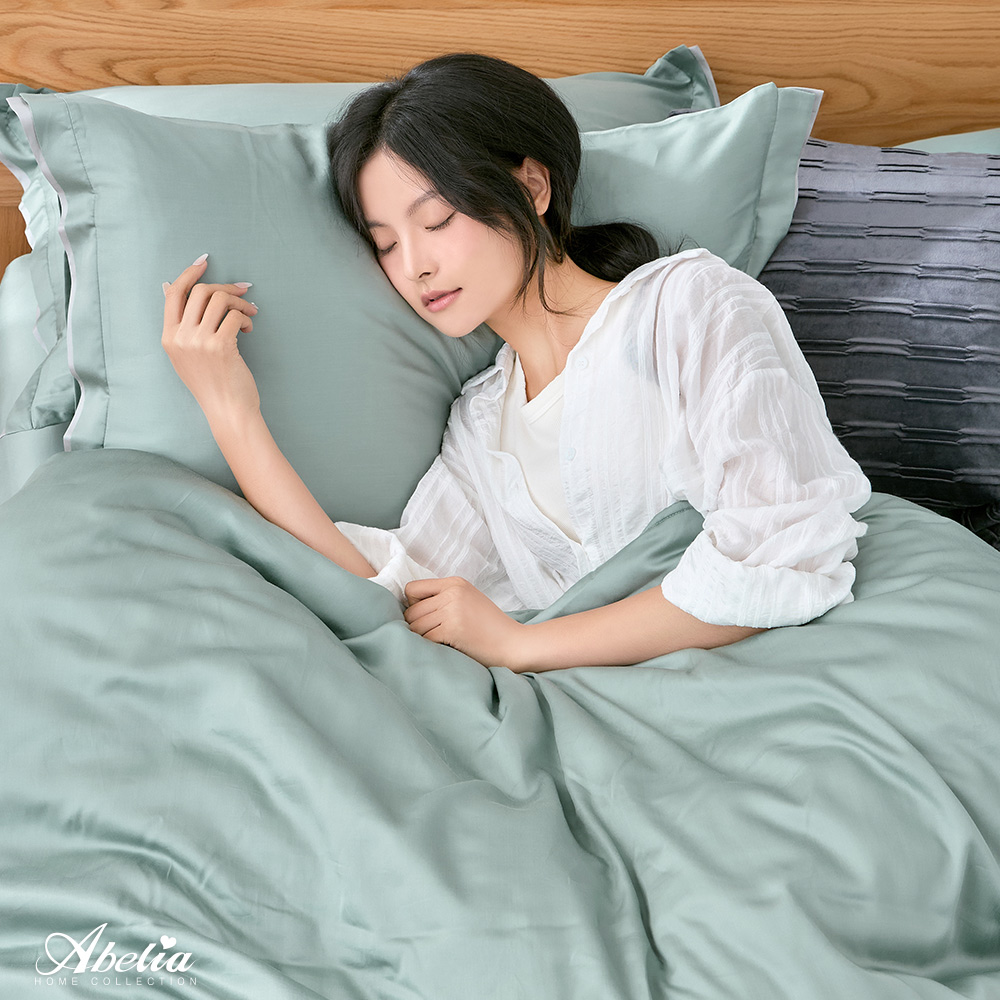 英國Abelia《暮光交界》單人天絲拼接四件式防蹣抗菌吸濕排汗兩用被床包組(S包D被)