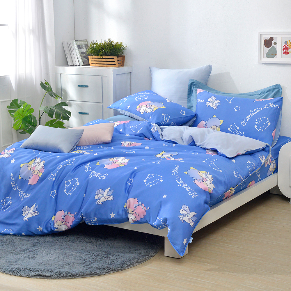 英國Abelia《Sanrio-雙星仙子天馬行空》雙人天絲床包枕套組