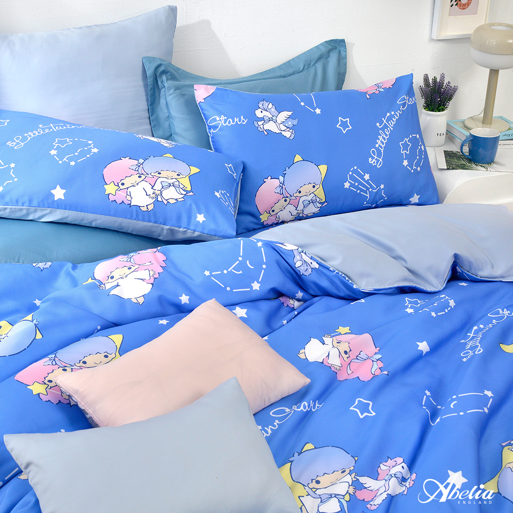 英國Abelia《Sanrio-雙星仙子天馬行空》雙人天絲床包枕套組