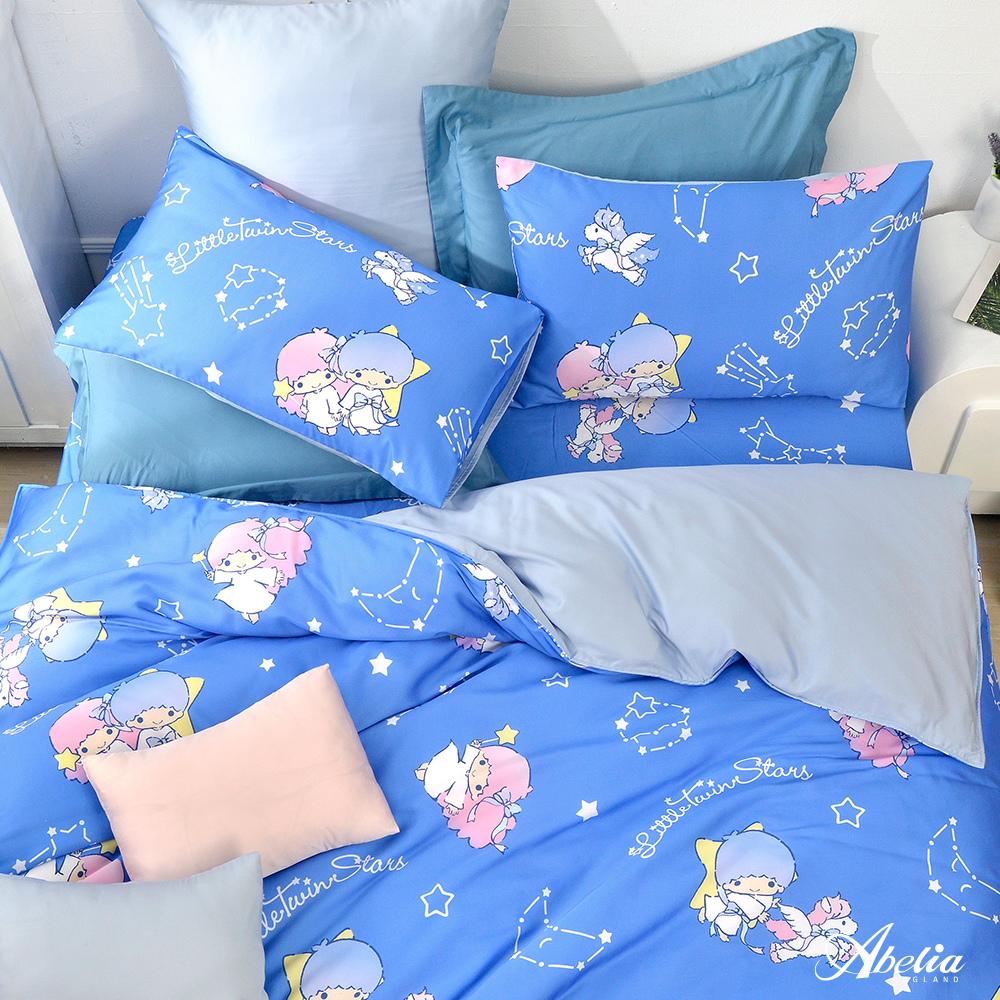 英國Abelia《Sanrio-雙星仙子天馬行空》雙人天絲床包枕套組